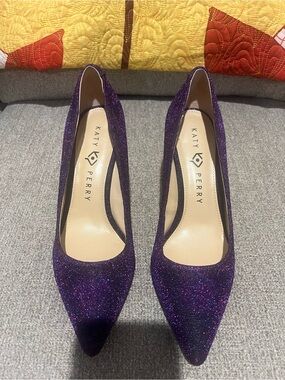 Katy Perry Purple Glitter Pointed Toe Pumps